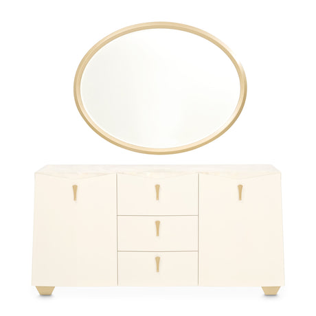 Fantosini Gold Creamy Pearl Sideboard With Mirror from Michael Amini - Luna Furniture