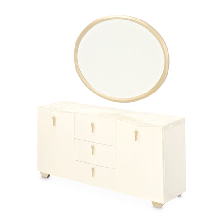 Fantosini Gold Creamy Pearl Sideboard With Mirror from Michael Amini - Luna Furniture