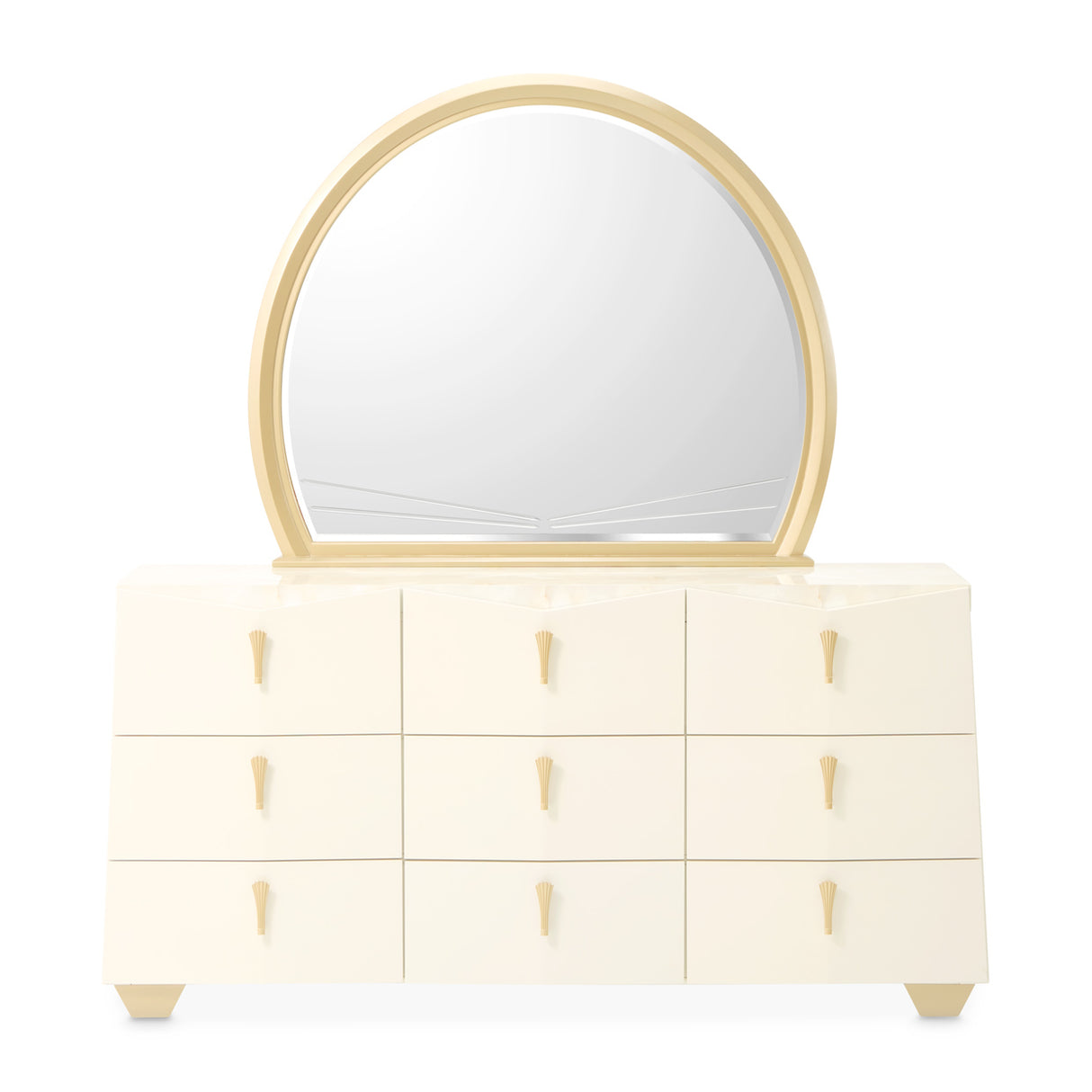 Fantosini Gold Creamy Pearl Dresser With Mirror from Michael Amini - Luna Furniture