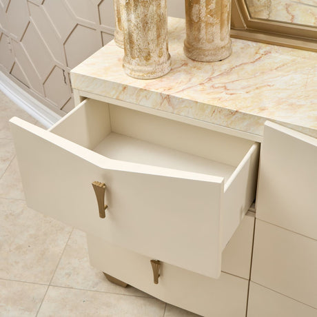 Fantosini Gold Creamy Pearl Dresser With Mirror from Michael Amini - Luna Furniture