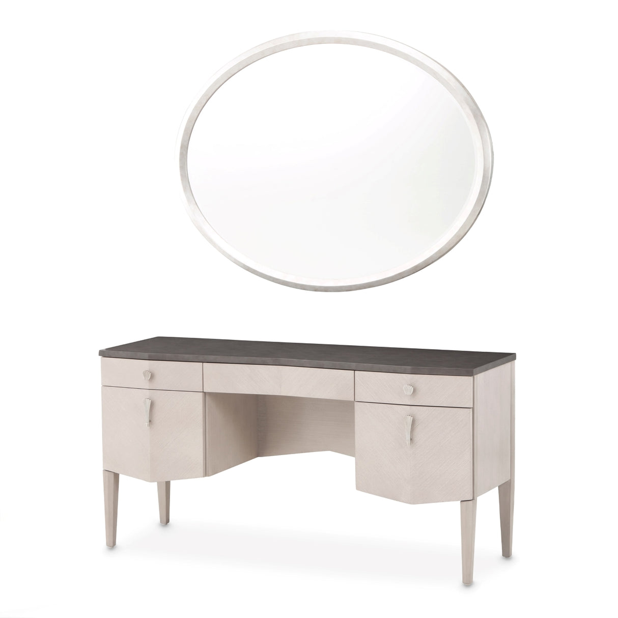 Fantosini Silver Mist Vanity With Mirror from Michael Amini - Luna Furniture