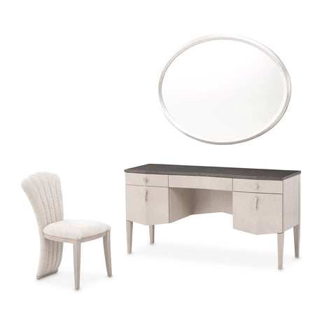 Fantosini Silver Mist Vanity Set With Mirror & Chair from Michael Amini - Luna Furniture