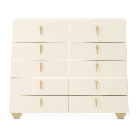 Fantosini Gold Creamy Pearl 10-drawer Chest from Michael Amini - Luna Furniture