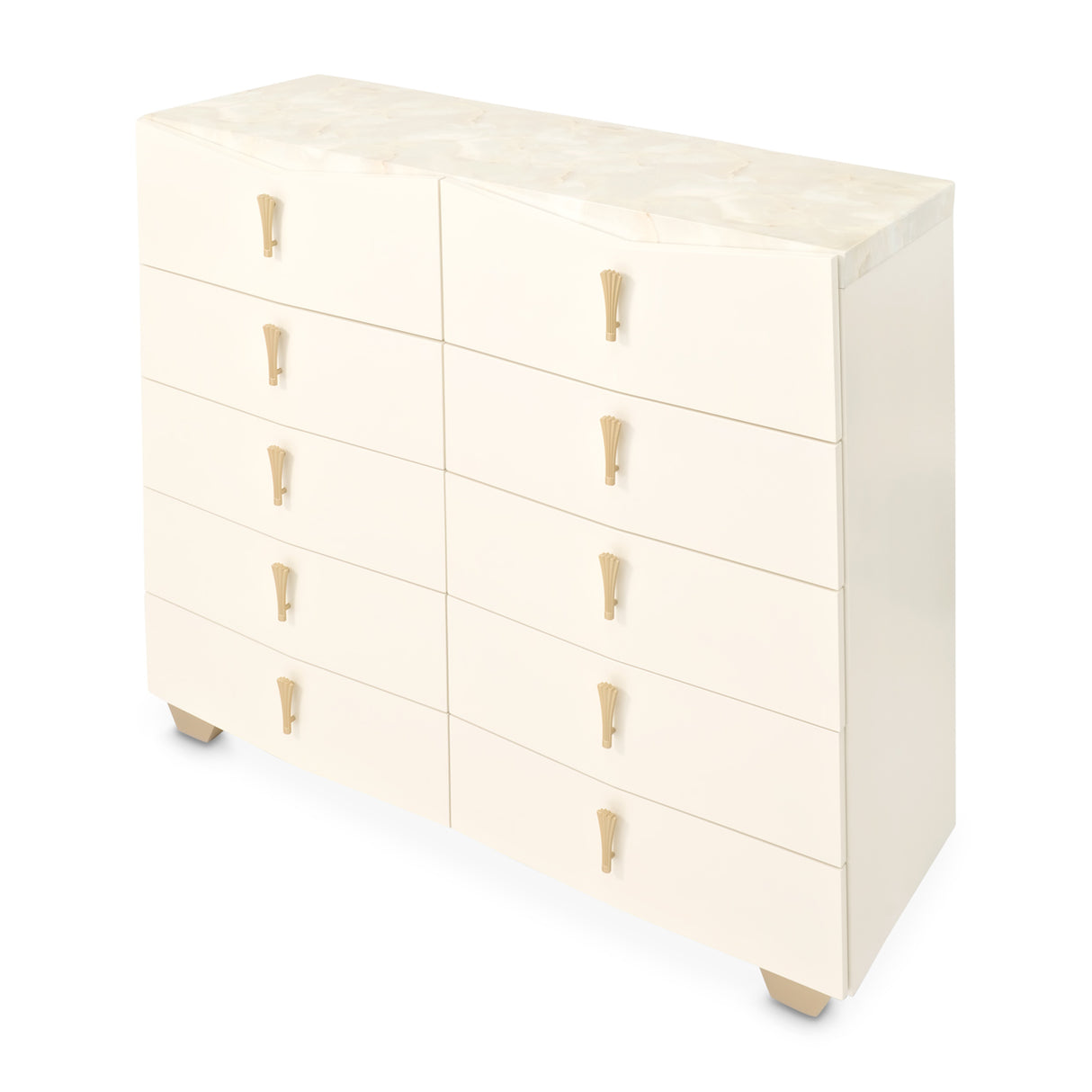 Fantosini Gold Creamy Pearl 10-drawer Chest from Michael Amini - Luna Furniture