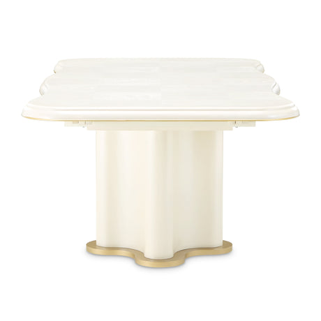 La Terrazza Creamy Pearl Double Pedestal Dining Table from Michael Amini - Luna Furniture