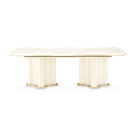 La Terrazza Creamy Pearl Double Pedestal Dining Table from Michael Amini - Luna Furniture