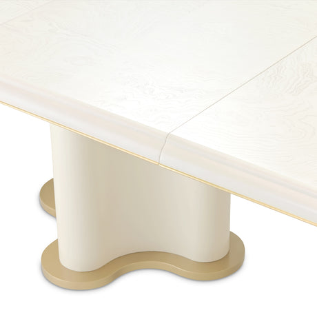La Terrazza Creamy Pearl Double Pedestal Dining Table from Michael Amini - Luna Furniture
