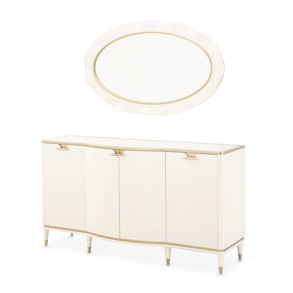 La Terrazza Creamy Pearl Sideboard With Mirror