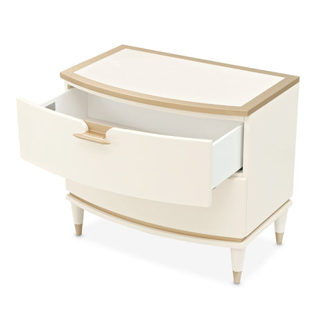 La Terrazza Creamy Pearl Large Nightstand from Michael Amini - Luna Furniture