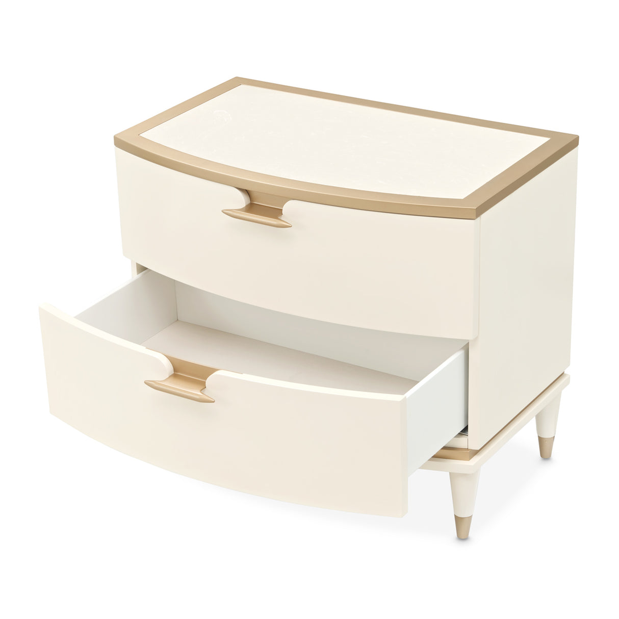 La Terrazza Creamy Pearl Large Nightstand from Michael Amini - Luna Furniture