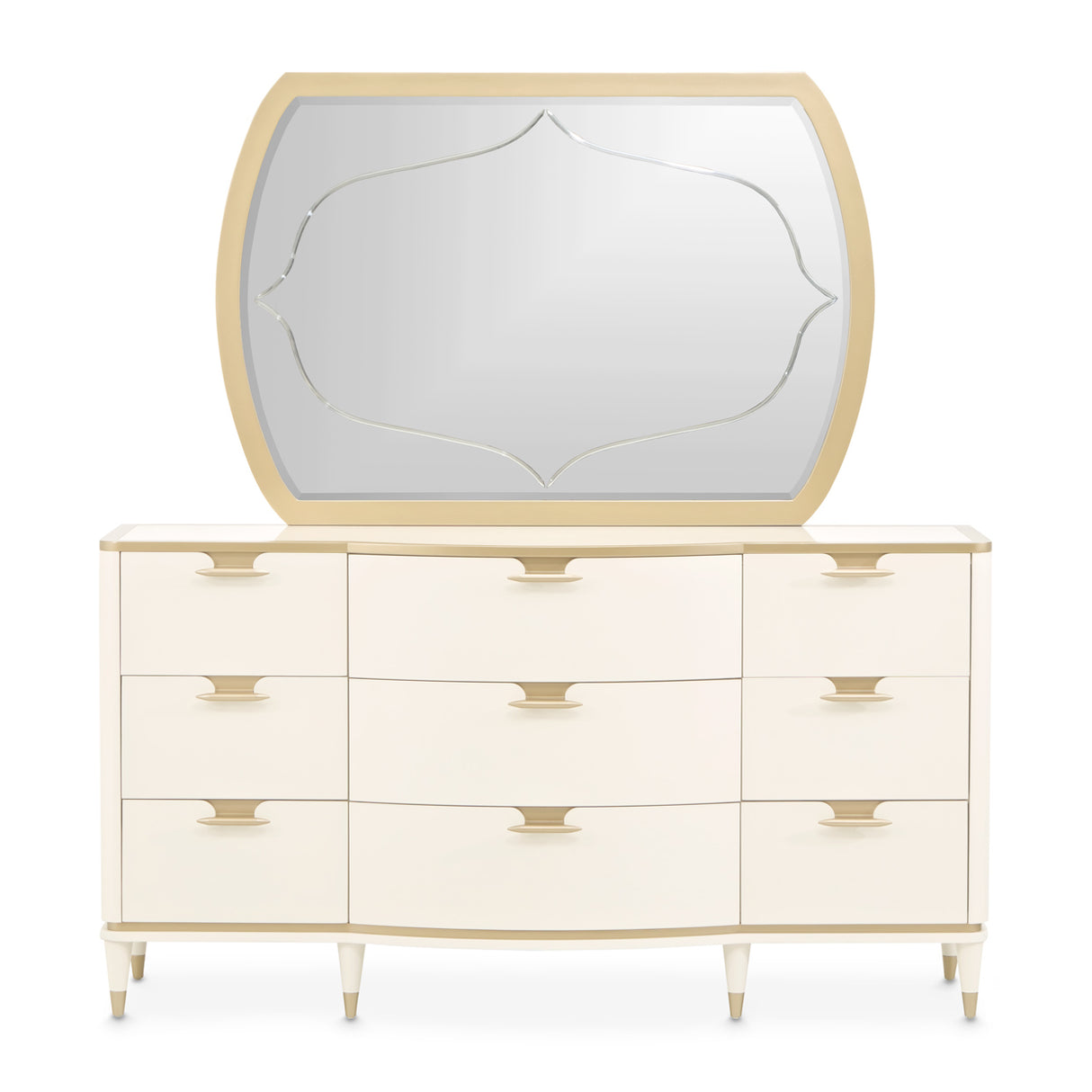 La Terrazza Creamy Pearl Dresser With Mirror from Michael Amini - Luna Furniture