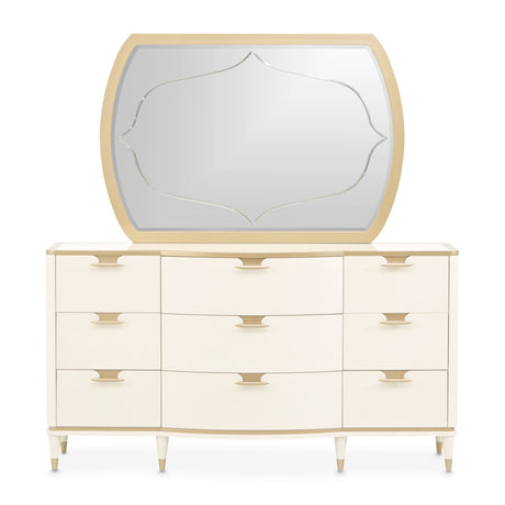 La Terrazza Creamy Pearl Dresser With Mirror from Michael Amini - Luna Furniture