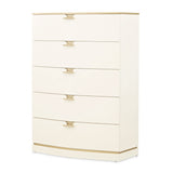 La Terrazza Creamy Pearl 5-drawer Chest from Michael Amini - Luna Furniture