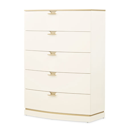 La Terrazza Creamy Pearl 5-drawer Chest from Michael Amini - Luna Furniture