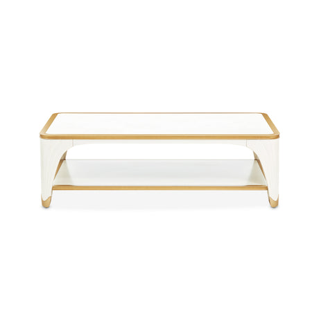 La Terrazza Creamy Pearl Rect. Cocktail Table Creamy Pearl from Michael Amini - Luna Furniture