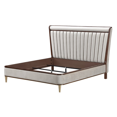 Houston Walnut Eastern King Channel Tufted Panel Bed 3pc from Michael Amini - Luna Furniture