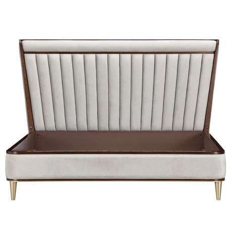 Houston Walnut Eastern King Channel Tufted Panel Bed 3pc from Michael Amini - Luna Furniture