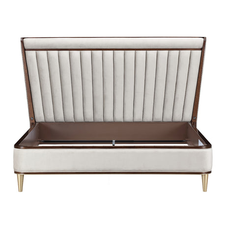 Houston Walnut Eastern King Channel Tufted Panel Bed 3pc from Michael Amini - Luna Furniture