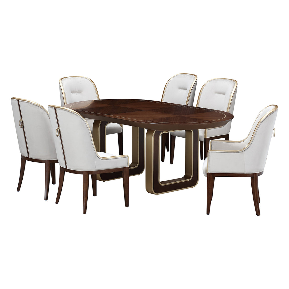 Houston Walnut Oval Dining Table from Michael Amini - Luna Furniture