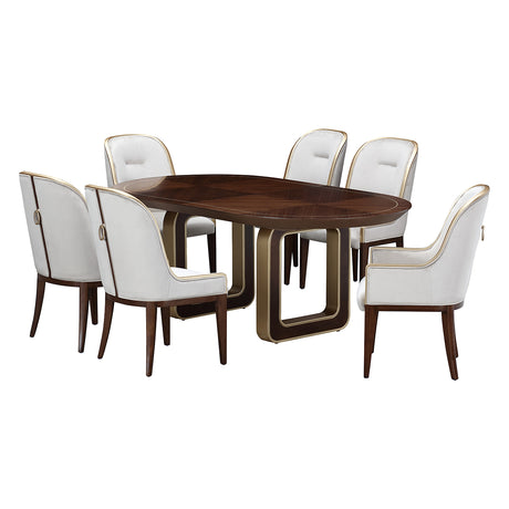 Houston Walnut Oval Dining Table from Michael Amini - Luna Furniture