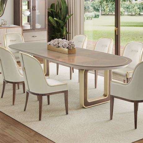Houston Walnut Oval Dining Table from Michael Amini - Luna Furniture