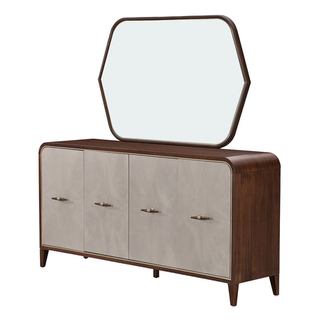 Houston Walnut Sideboard With Mirror from Michael Amini - Luna Furniture