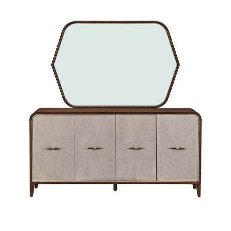 Houston Walnut Sideboard With Mirror from Michael Amini - Luna Furniture