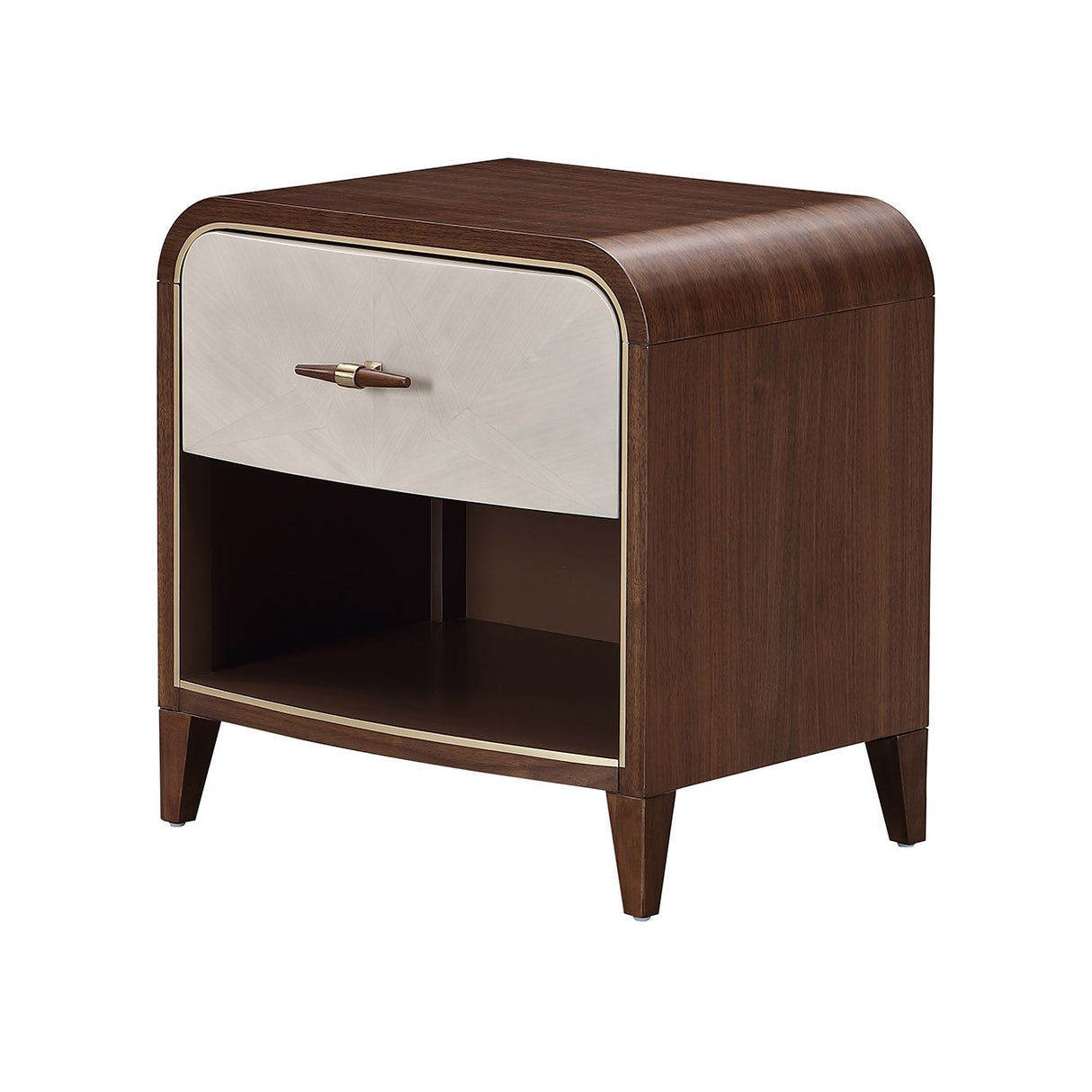 Houston Walnut 1-drawer Nightstand from Michael Amini - Luna Furniture