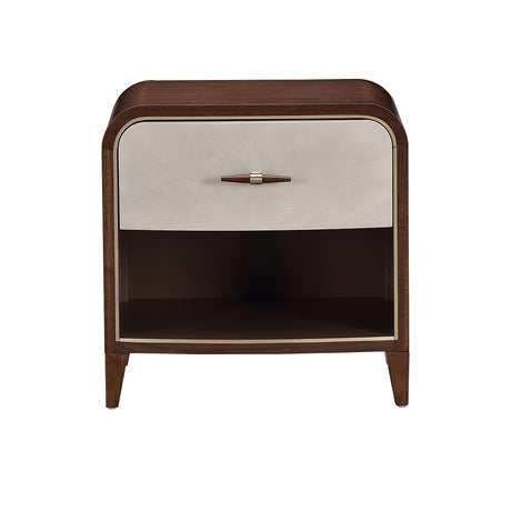 Houston Walnut 1-drawer Nightstand from Michael Amini - Luna Furniture