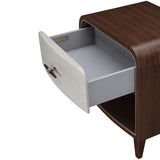 Houston Walnut 1-drawer Nightstand from Michael Amini - Luna Furniture