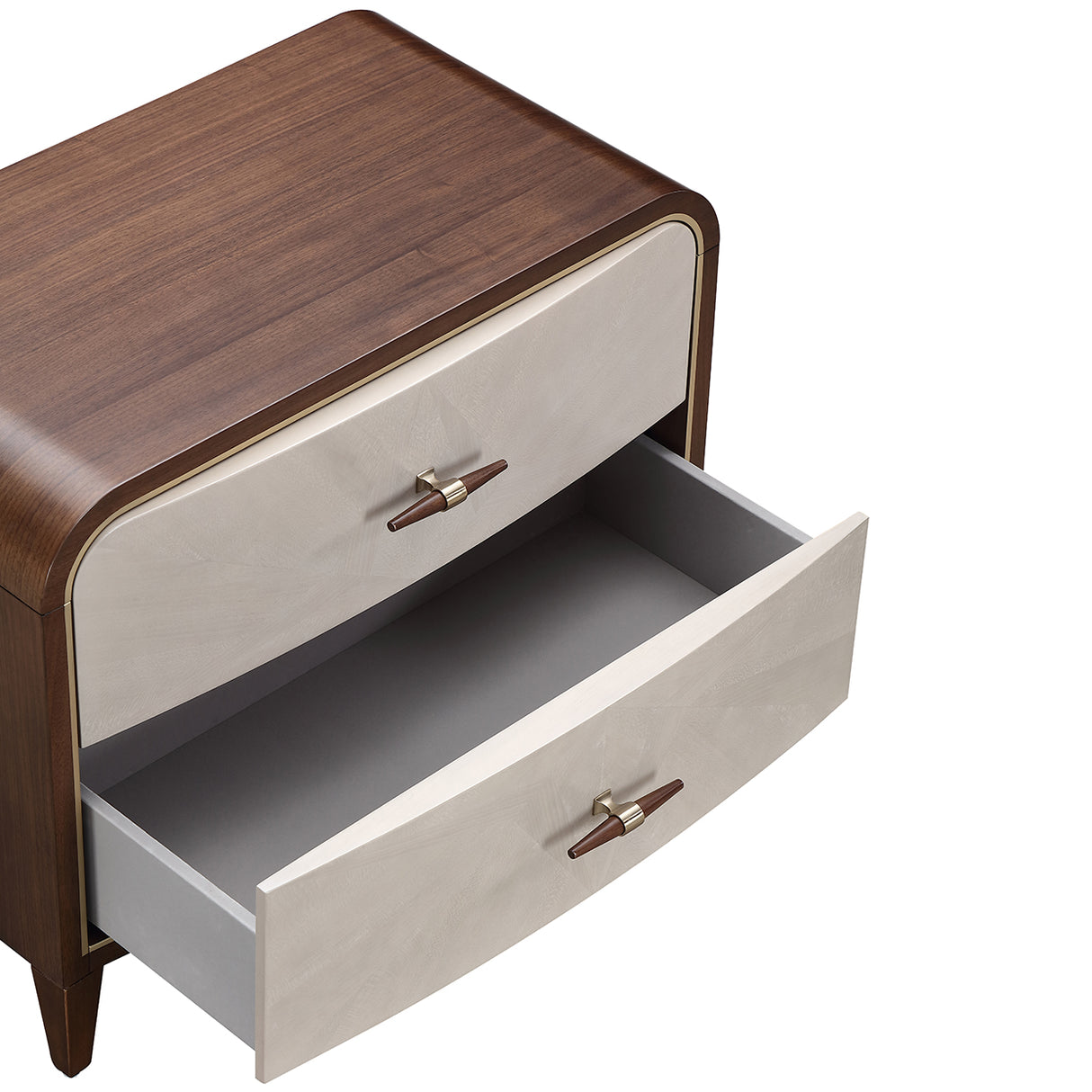 Houston Walnut 2-drawer Nightstand from Michael Amini - Luna Furniture
