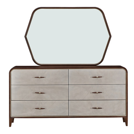 Houston Walnut Dresser With Mirror from Michael Amini - Luna Furniture