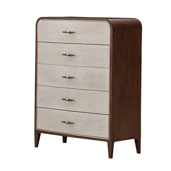 Houston Walnut 5 Drawer Chest Walnut