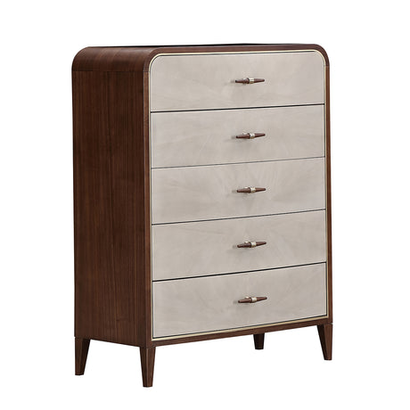 Houston Walnut 5 Drawer Chest Walnut from Michael Amini - Luna Furniture