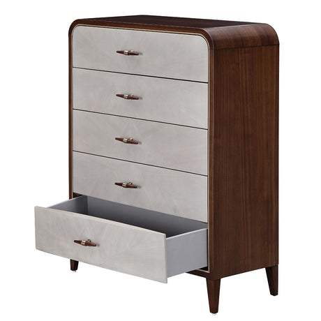 Houston Walnut 5 Drawer Chest Walnut from Michael Amini - Luna Furniture