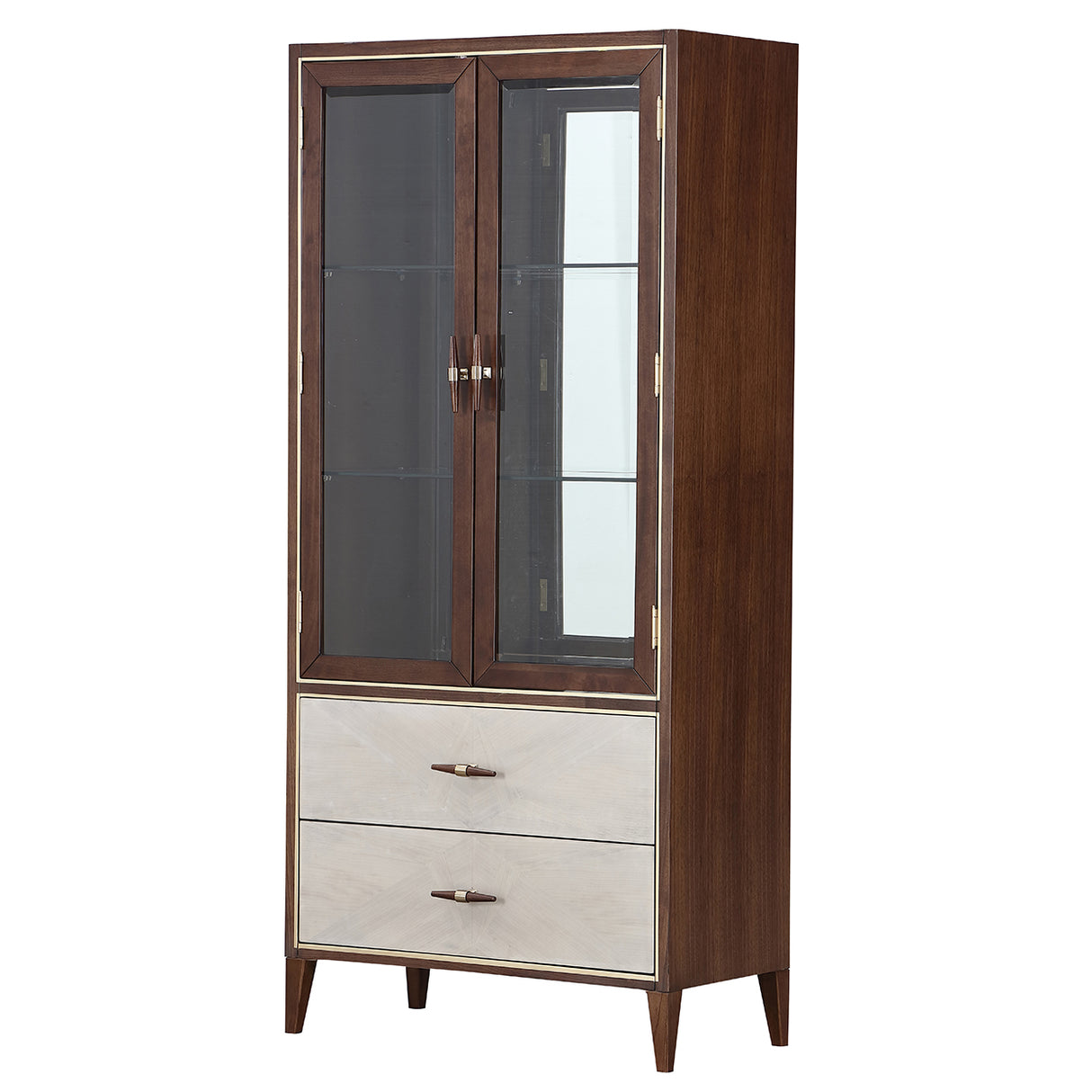Houston Walnut Display Cabinet from Michael Amini - Luna Furniture