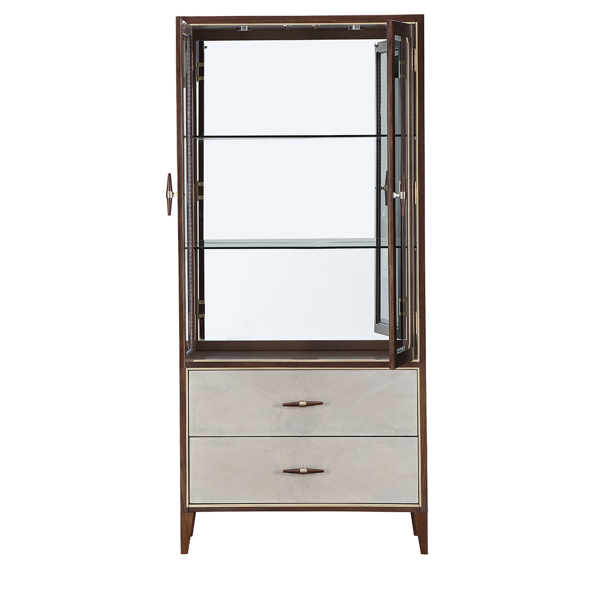 Houston Walnut Display Cabinet from Michael Amini - Luna Furniture