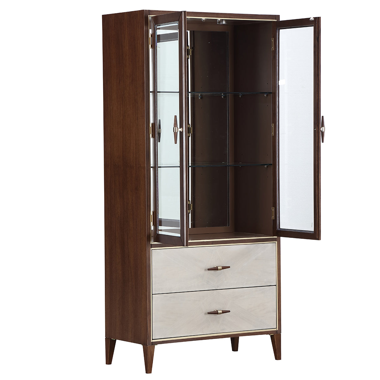 Houston Walnut Display Cabinet from Michael Amini - Luna Furniture