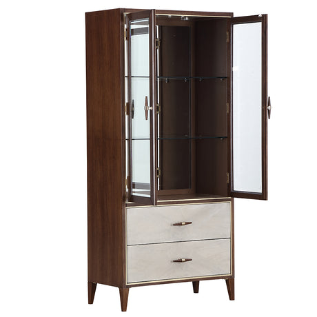 Houston Walnut Display Cabinet from Michael Amini - Luna Furniture