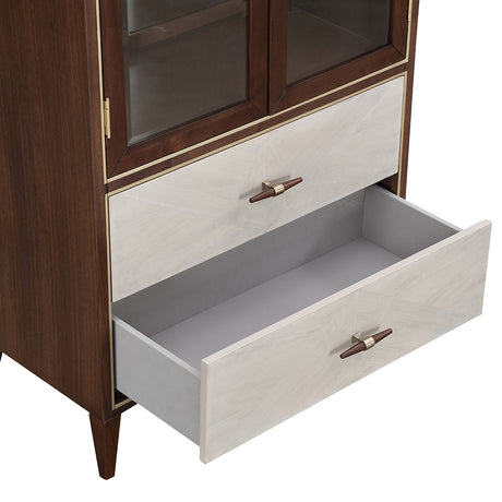 Houston Walnut Display Cabinet from Michael Amini - Luna Furniture
