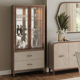 Houston Walnut Display Cabinet from Michael Amini - Luna Furniture