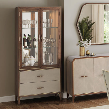 Houston Walnut Display Cabinet from Michael Amini - Luna Furniture