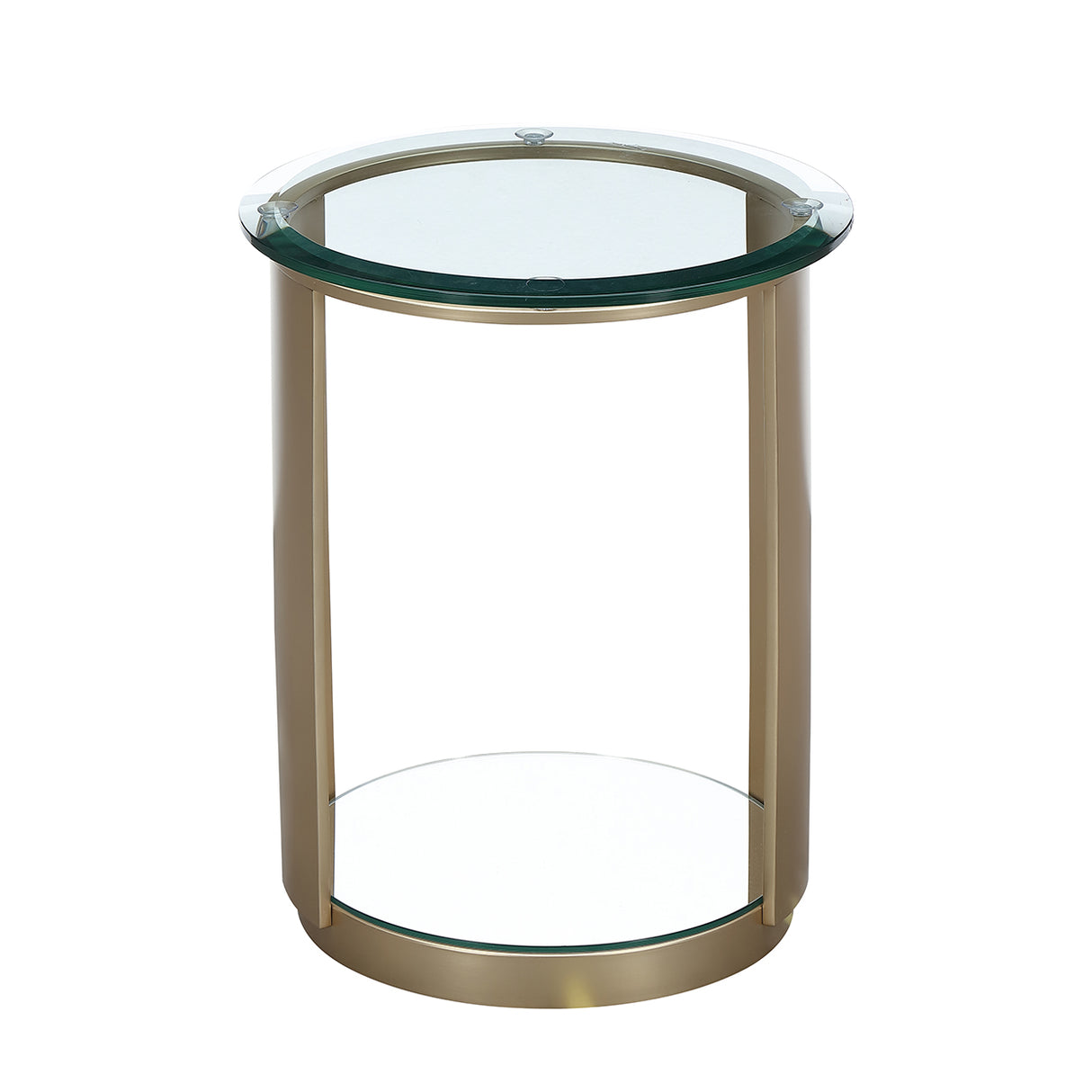 Houston Brushed Gold Chairside Table Brushed Gold from Michael Amini - Luna Furniture