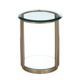 Houston Brushed Gold Chairside Table Brushed Gold from Michael Amini - Luna Furniture