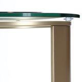 Houston Brushed Gold Chairside Table Brushed Gold from Michael Amini - Luna Furniture