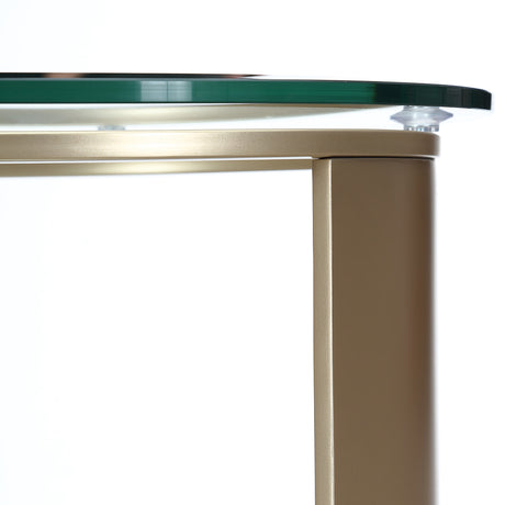 Houston Brushed Gold Chairside Table Brushed Gold from Michael Amini - Luna Furniture