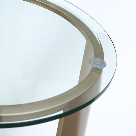 Houston Brushed Gold Chairside Table Brushed Gold from Michael Amini - Luna Furniture