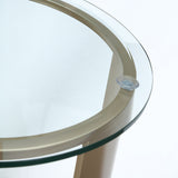Houston Brushed Gold Chairside Table Brushed Gold from Michael Amini - Luna Furniture