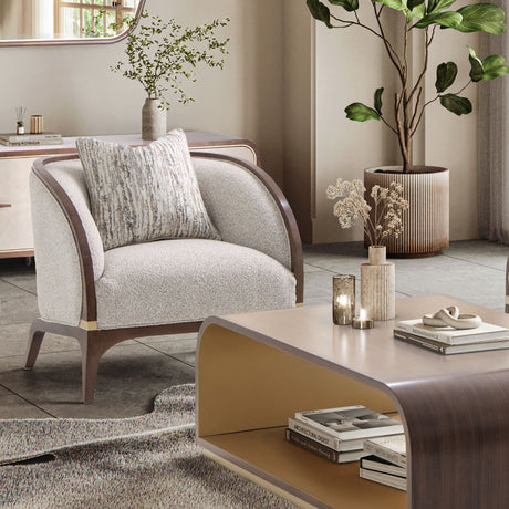 Houston Walnut Matching Accent Chair from Michael Amini - Luna Furniture