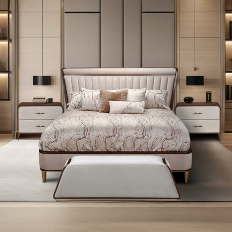 Houston Walnut Accent Bench from Michael Amini - Luna Furniture